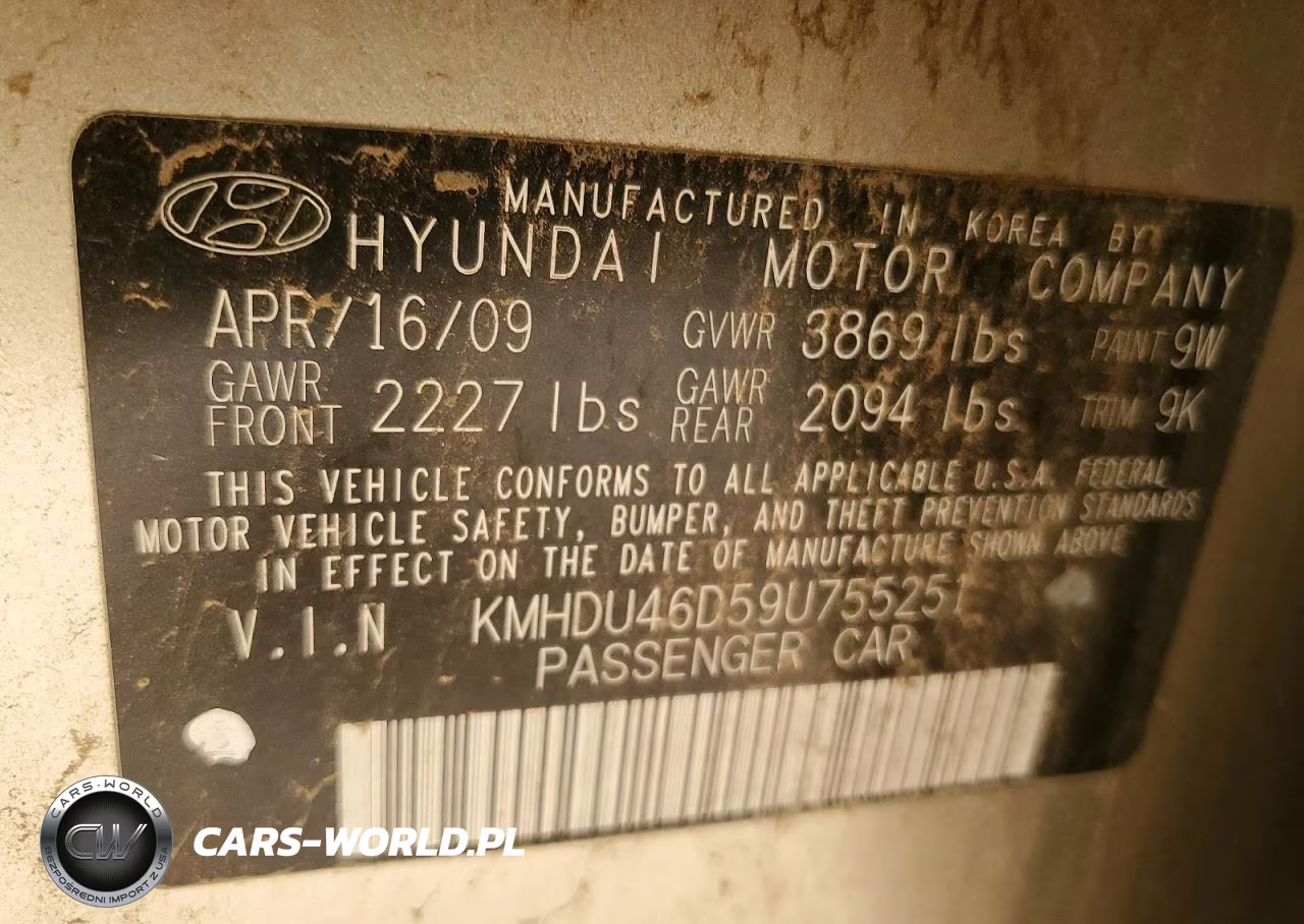 2009 Hyundai Elantra Gls VIN:KMHDU46D59U755251 - 12