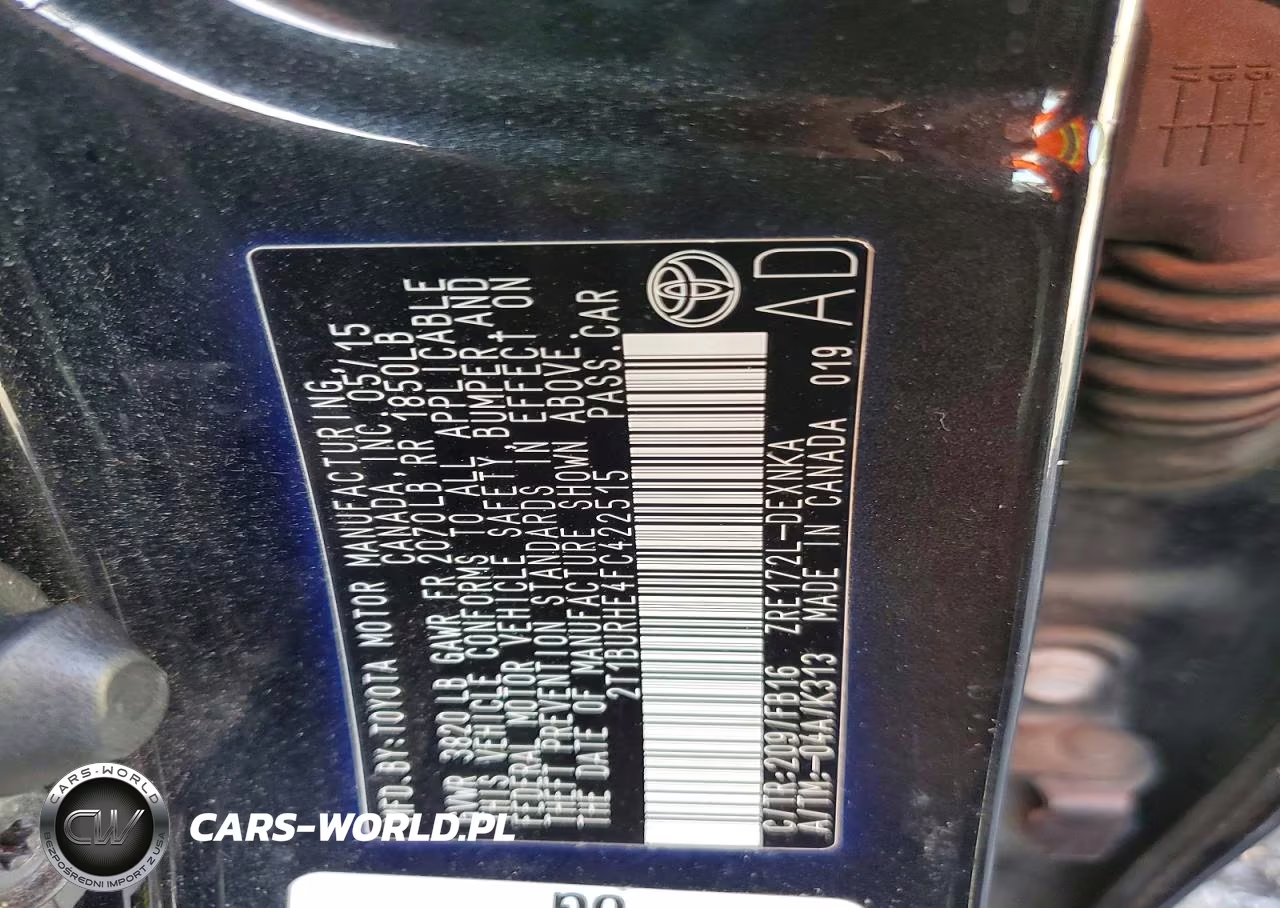 2015 Toyota Corolla Le VIN:2T1BURHE4FC422515 - 12