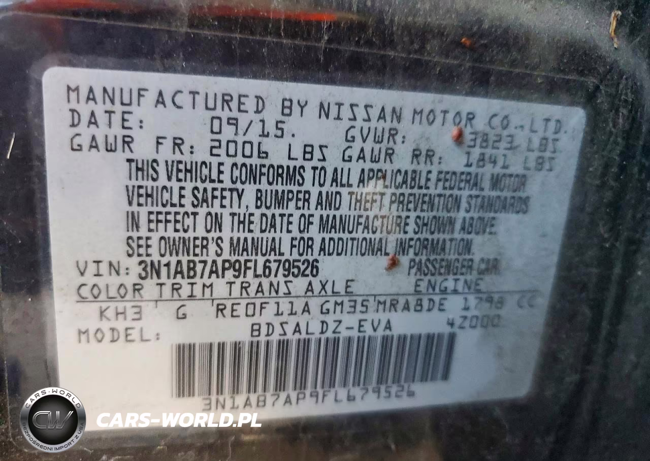 2015 Nissan Sentra Sv VIN:3N1AB7AP9FL679526 - 13