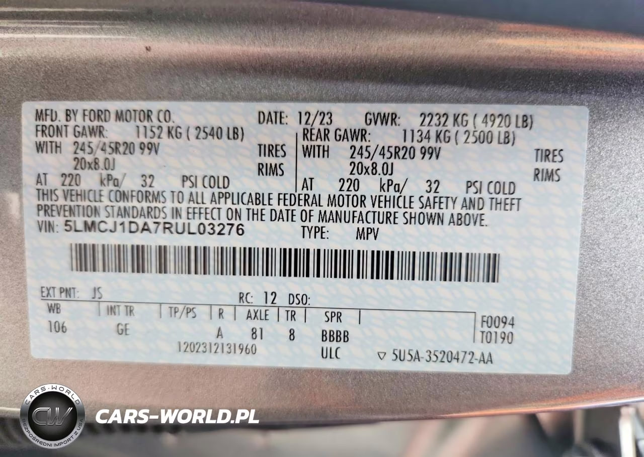 2024 Lincoln Corsair VIN:5LMCJ1DA7RUL03276 - 13