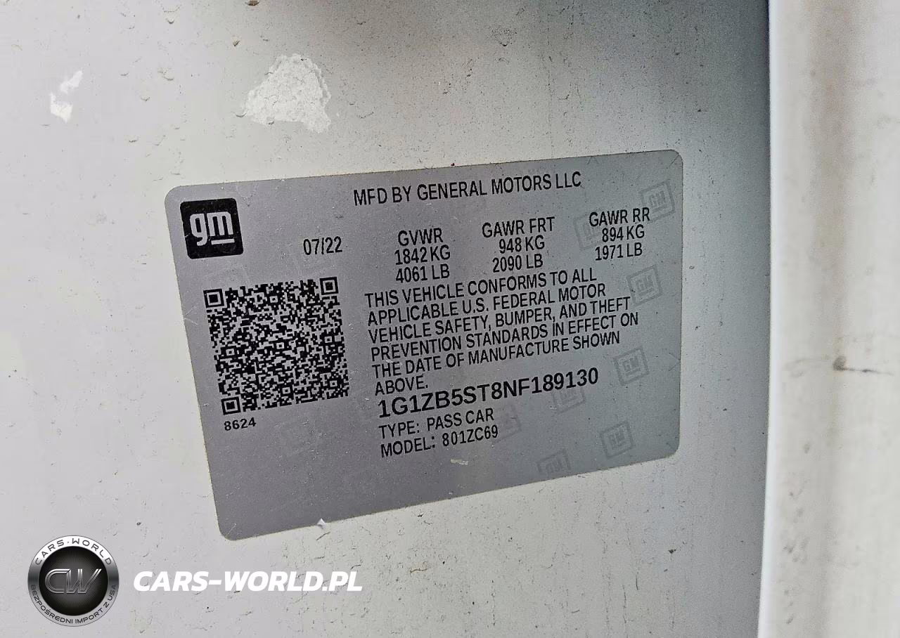 2022 Chevrolet Malibu Ls VIN:1G1ZB5ST8NF189130 - 13