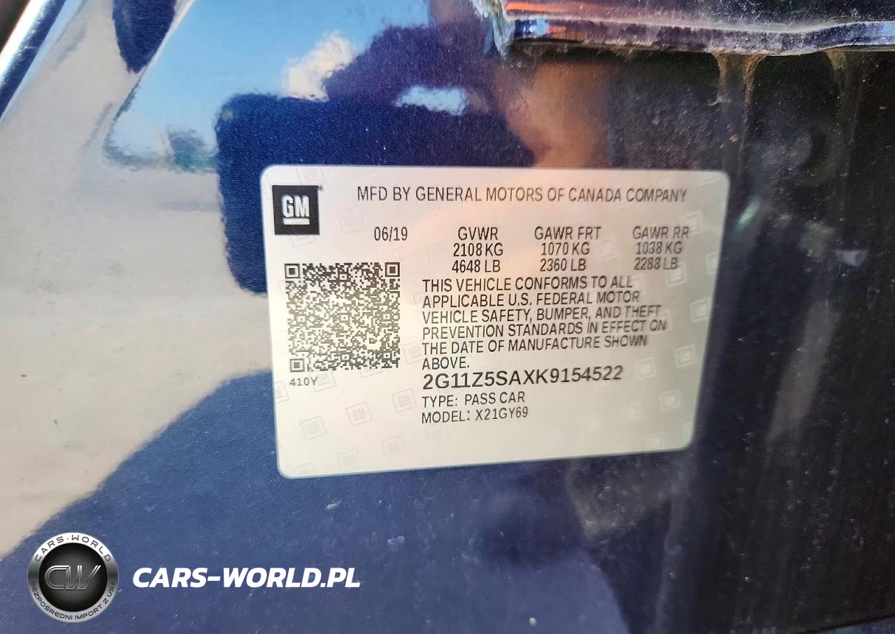 2019 Chevrolet Impala Lt VIN:2G11Z5SAXK9154522 - 12