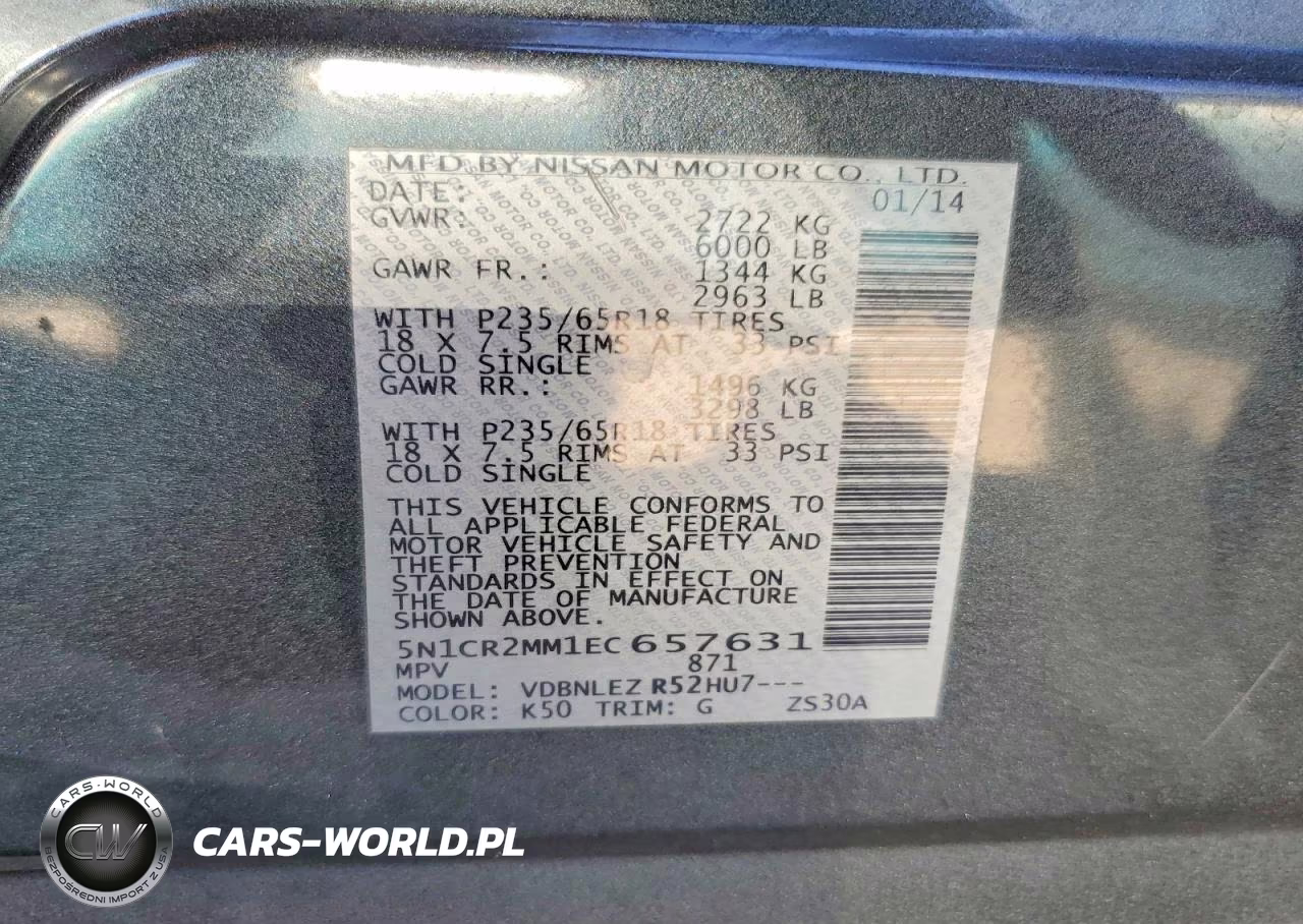 2014 Nissan Pathfinder Hybrid Sv VIN:5N1CR2MM1EC657631 - 13