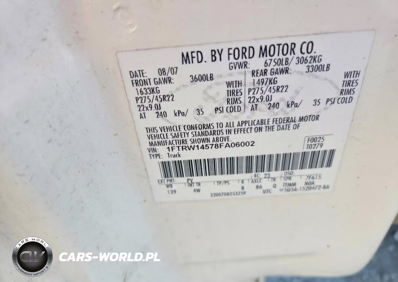 2008 Ford F150 Supercrew VIN:1FTRW14578FA06002 - 12