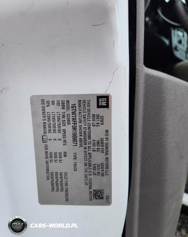 2017 GMC Savana G2500 VIN:1GTW7AFF0H1909871 - 13