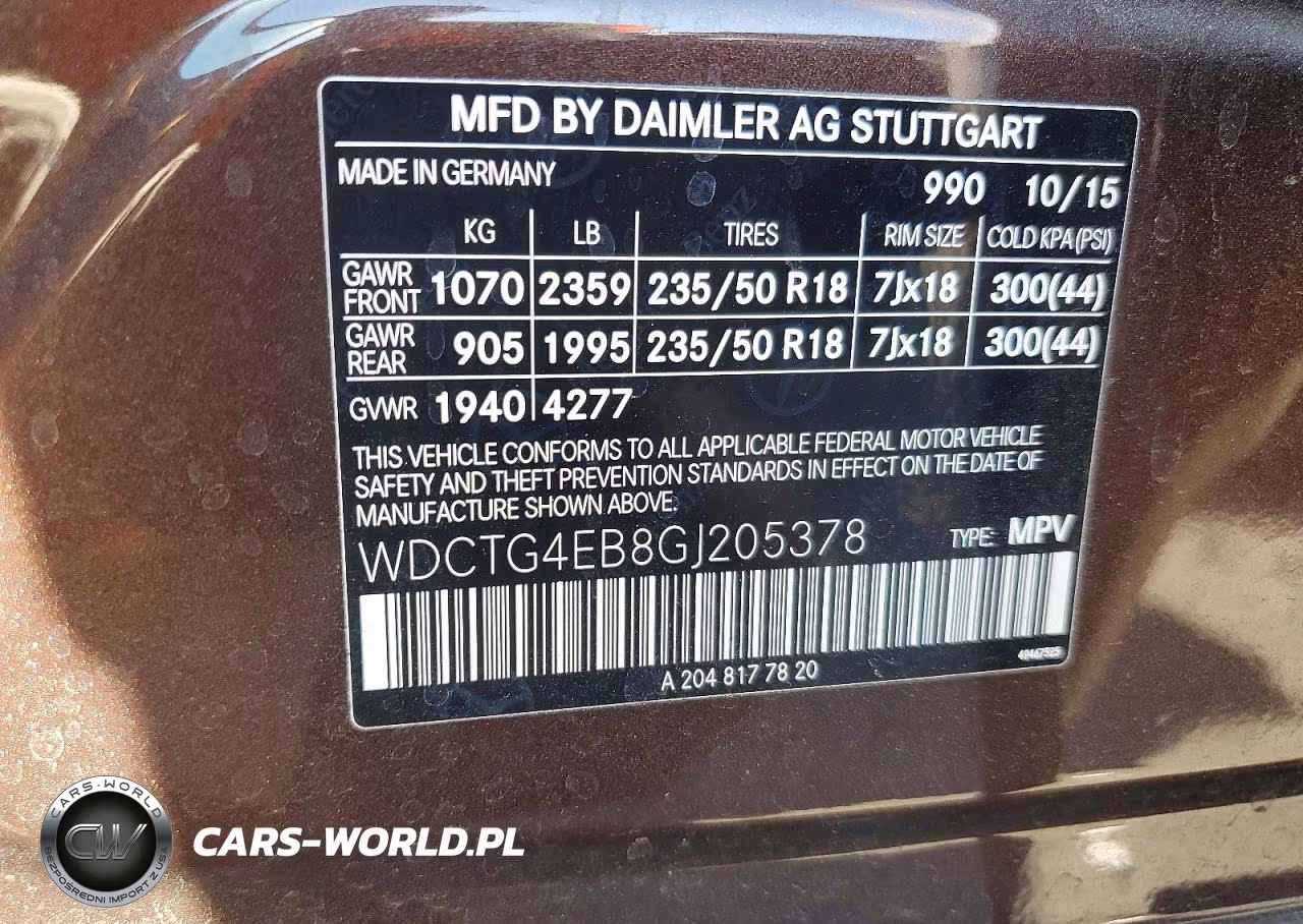 2016 Mercedes-Benz Gla 250 VIN:WDCTG4EB8GJ205378 - 14