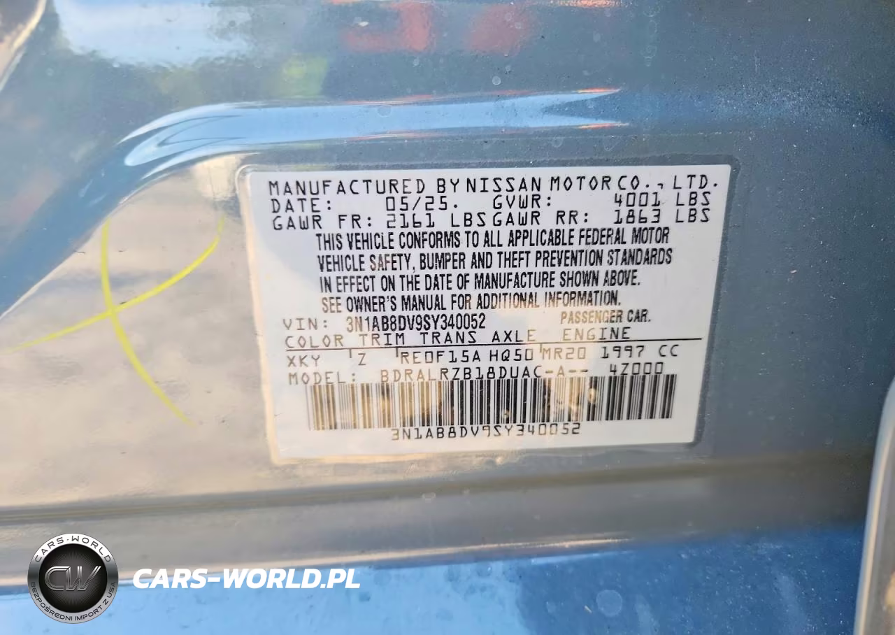 2025 Nissan Sentra Sr VIN:3N1AB8DV9SY340052 - 12
