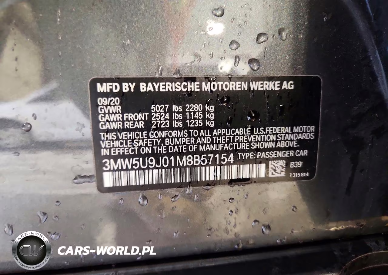 2021 BMW M340Xi VIN:3MW5U9J01M8B57154 - 12