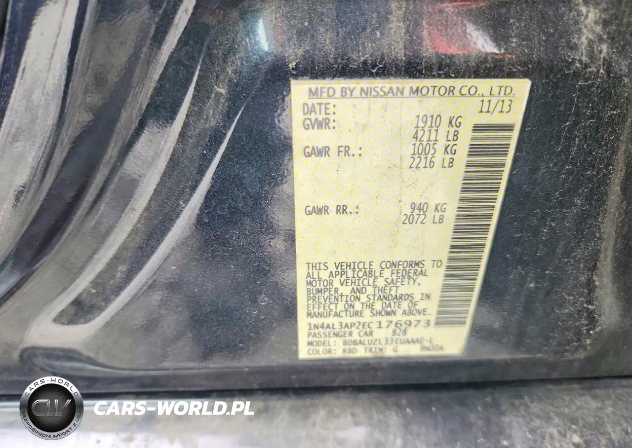 2014 Nissan Altima 2.5 Sv VIN:1N4AL3AP2EC176973 - 12