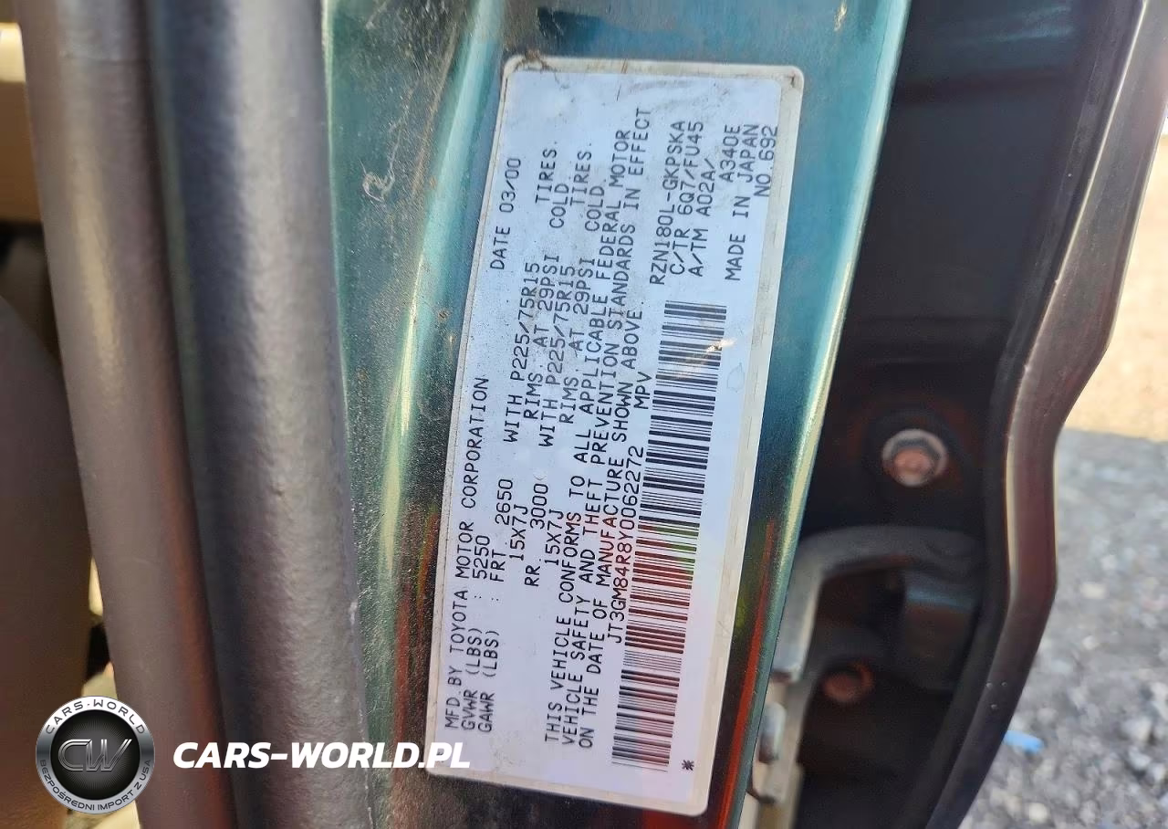 2000 Toyota 4Runner Base VIN:JT3GM84R8Y0062272 - 13