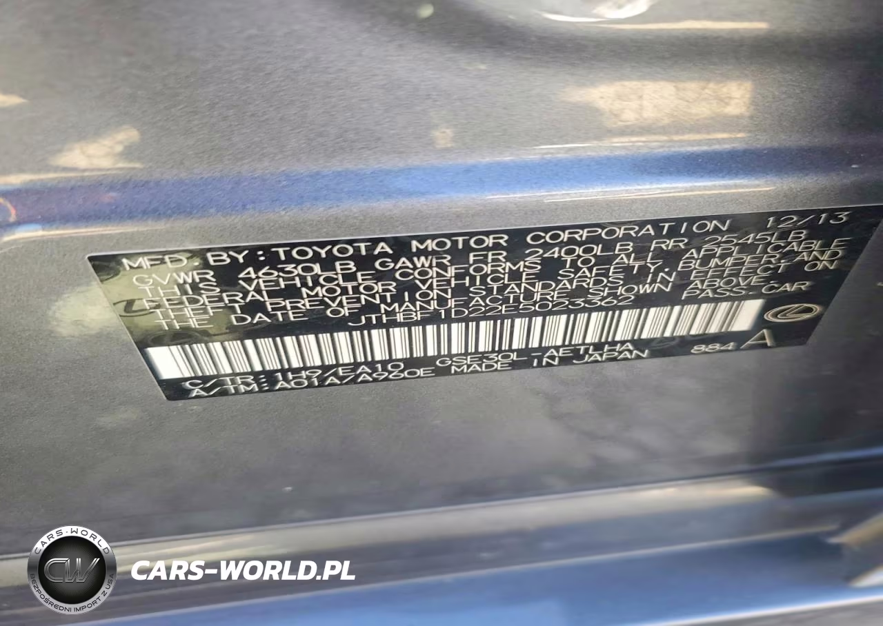 2014 Lexus Is 250 VIN:JTHBF1D22E5023362 - 12