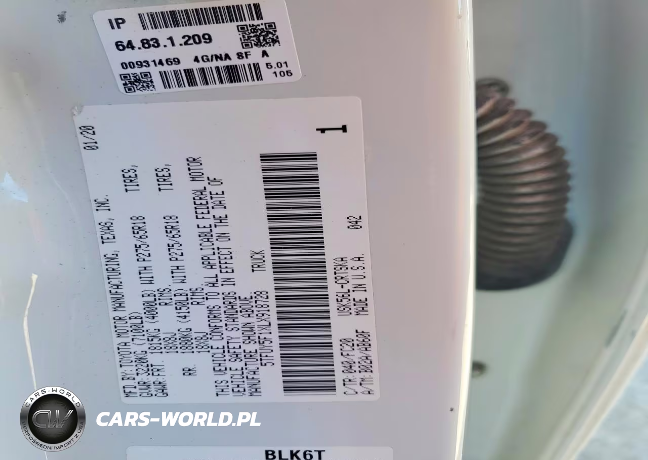 2020 Toyota Tundra Sr5 VIN:5TFUY5F1XLX918728 - 12