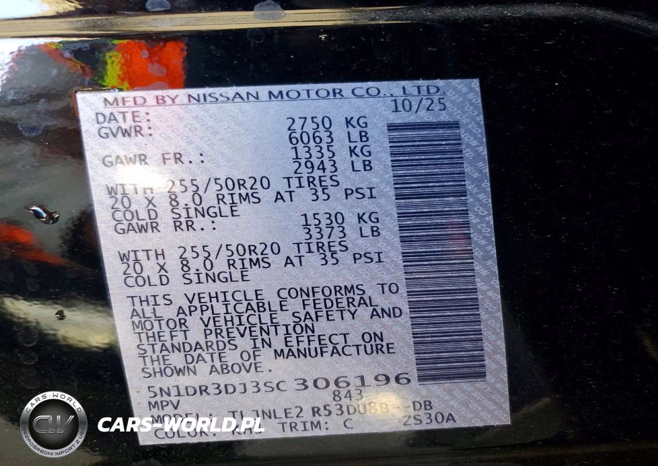 2025 Nissan Pathfinder Platinum VIN:5N1DR3DJ3SC306196 - 13