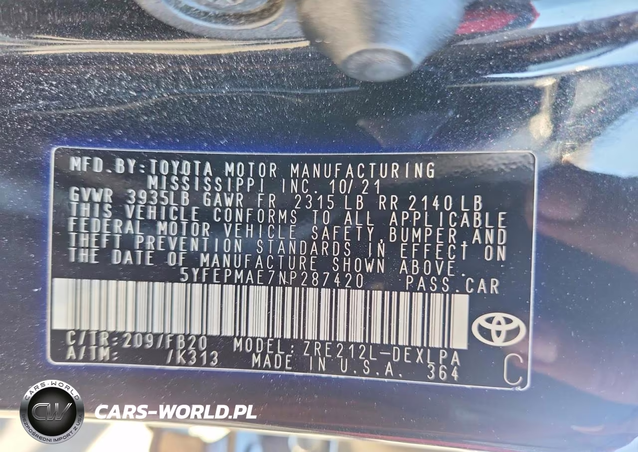 2022 Toyota Corolla Le VIN:5YFEPMAE7NP287420 - 13