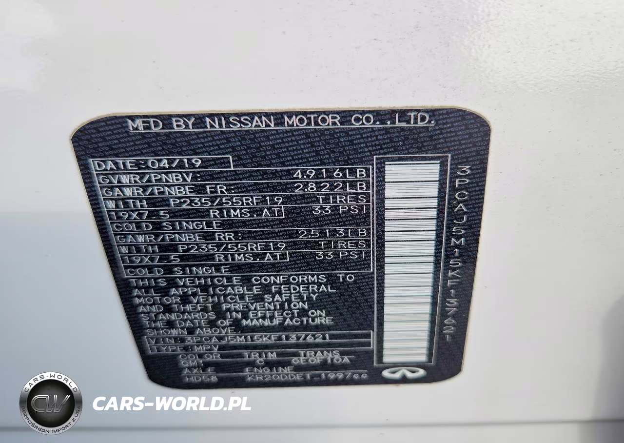 2019 Infiniti Qx50 Luxe VIN:3PCAJ5M15KF137621 - 13