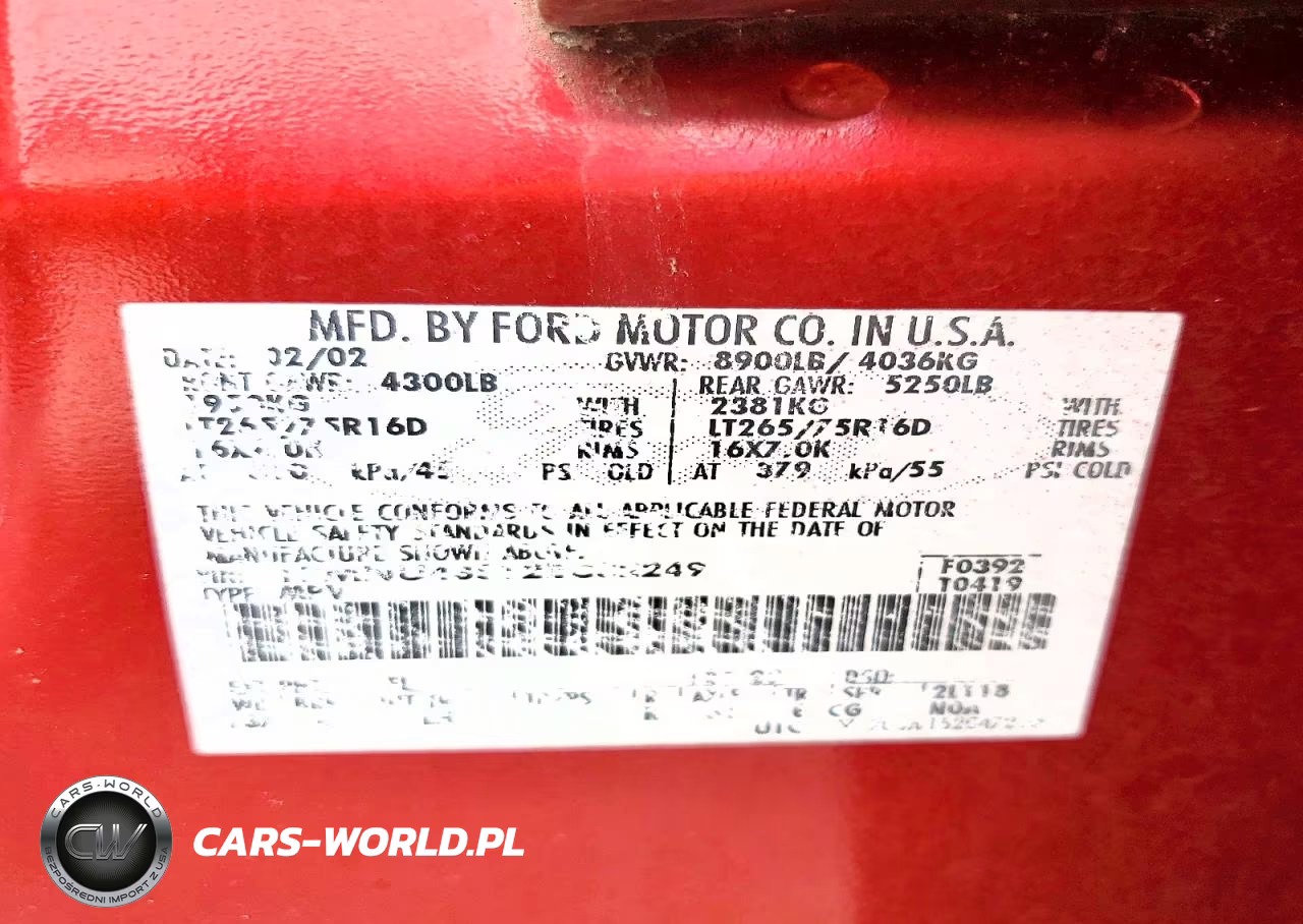 2002 Ford Excursion Limited VIN:1FMNU43S12EC32249 - 12