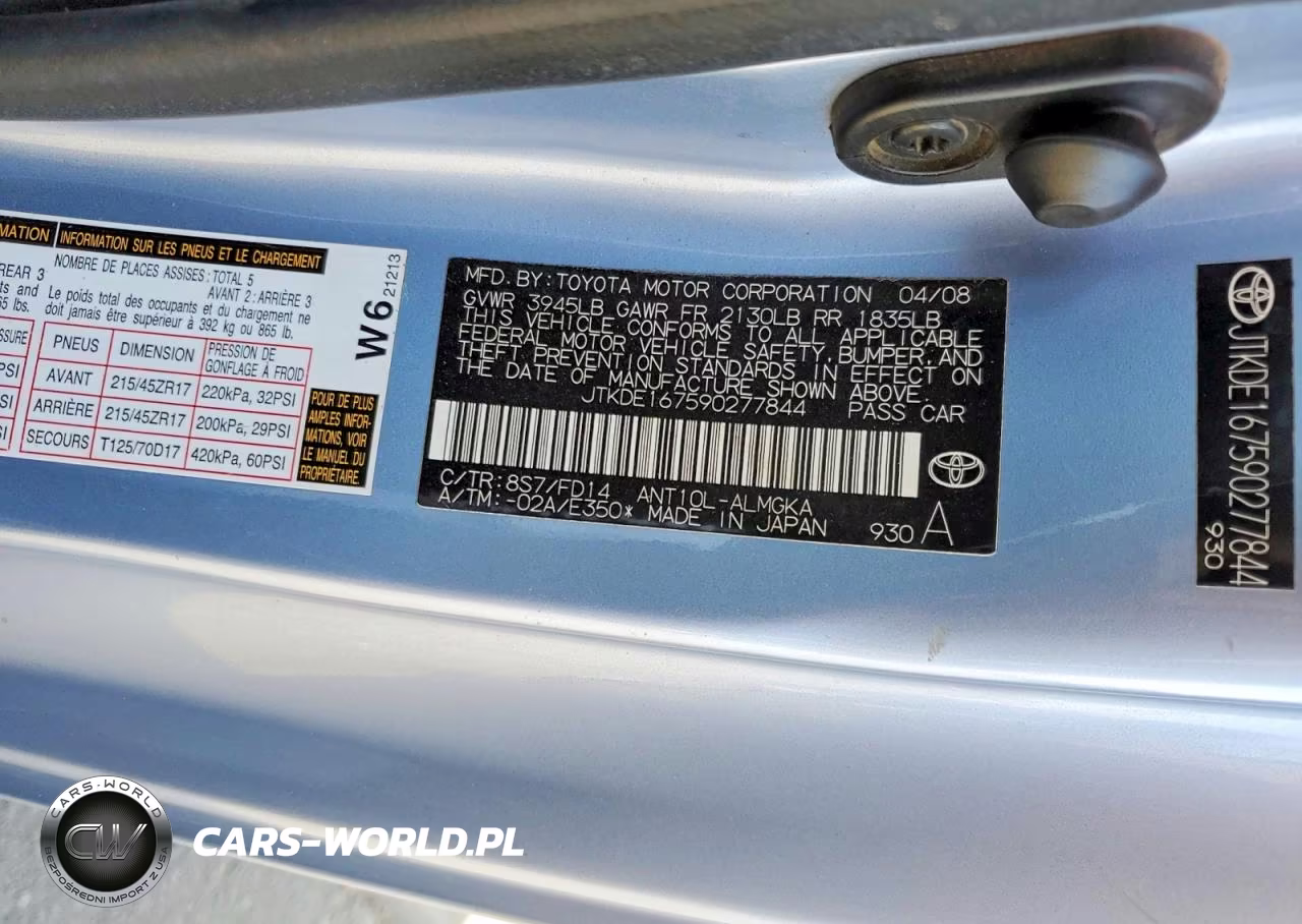 2009 Scion Tc Base VIN:JTKDE167590277844 - 12