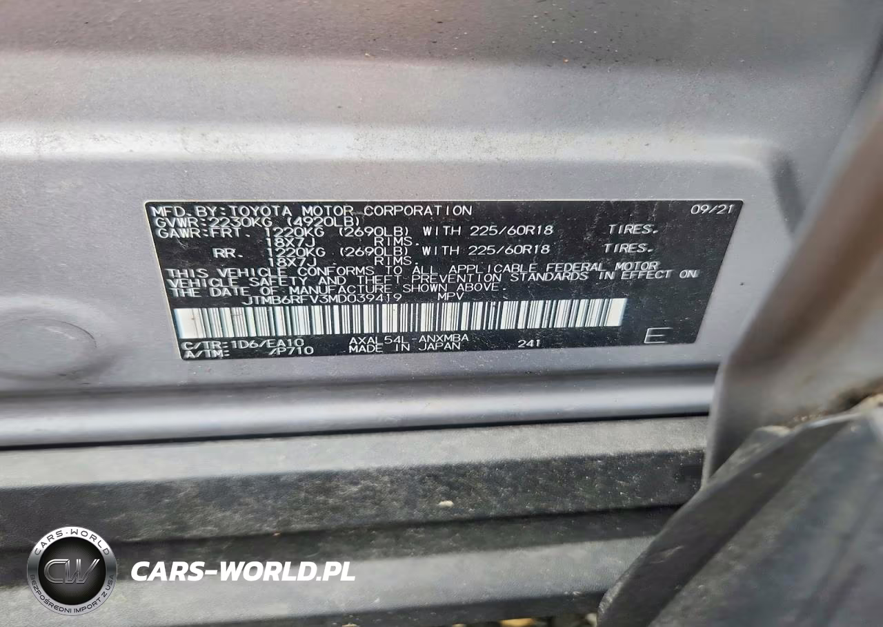 2021 Toyota Rav4 Hybrid Xle Premium VIN:JTMB6RFV3MD039419 - 13