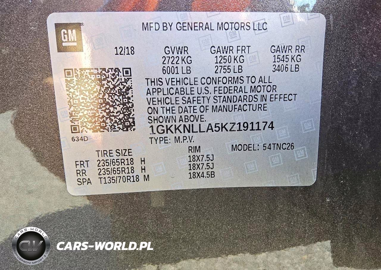 2019 GMC Acadia Sle VIN:1GKKNLLA5KZ191174 - 5