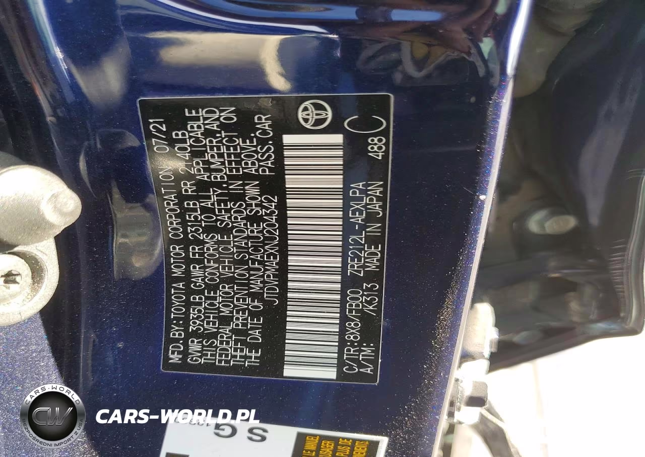 2022 Toyota Corolla Le VIN:JTDVPMAEXNJ204342 - 12
