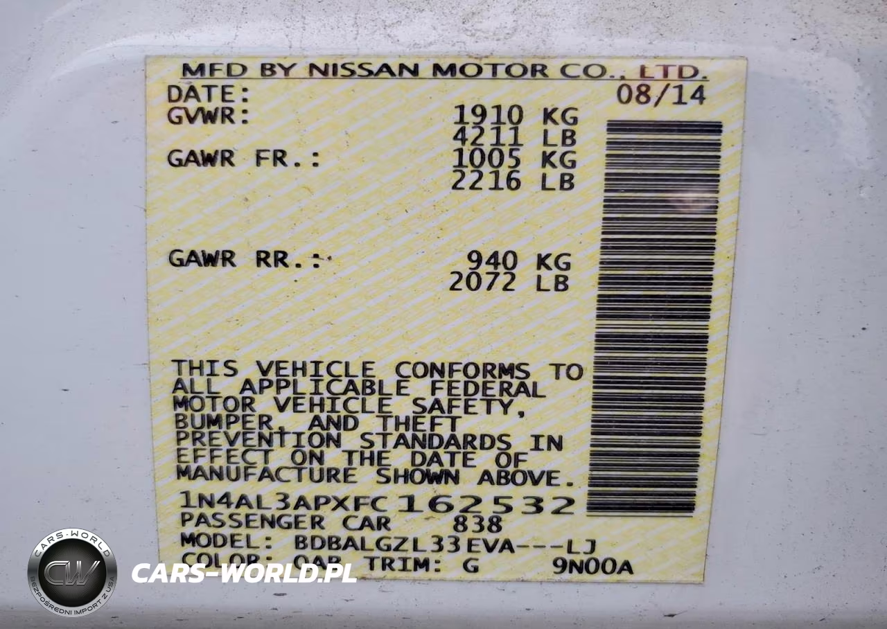 2015 Nissan Altima 2.5 S VIN:1N4AL3APXFC162532 - 12