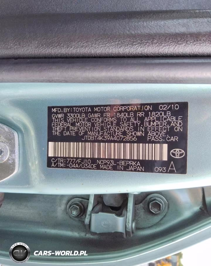 2010 Toyota Yaris Base VIN:JTDBT4K39A4072856 - 12