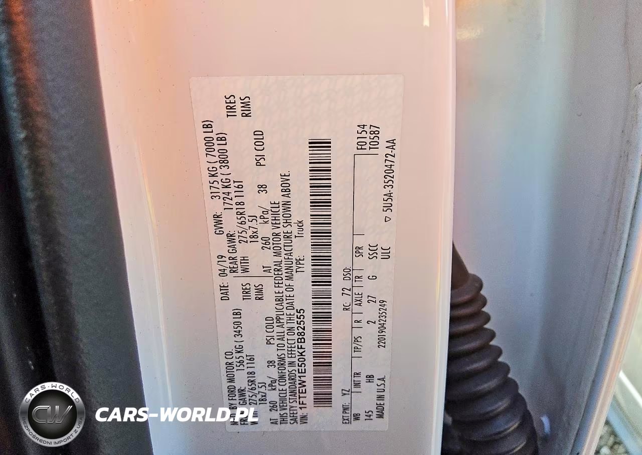 2019 Ford F150 Supercrew VIN:1FTEW1E50KFB82555 - 12