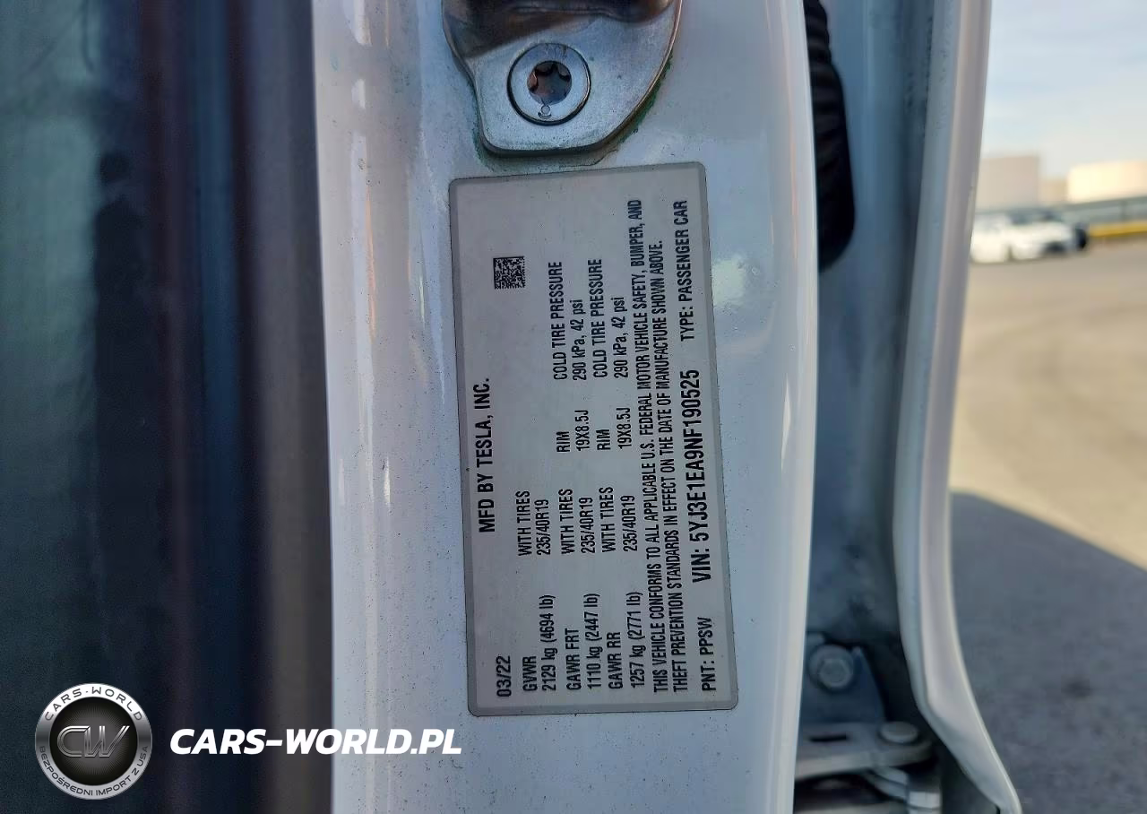 2022 Tesla Model 3 VIN:5YJ3E1EA9NF190525 - 12