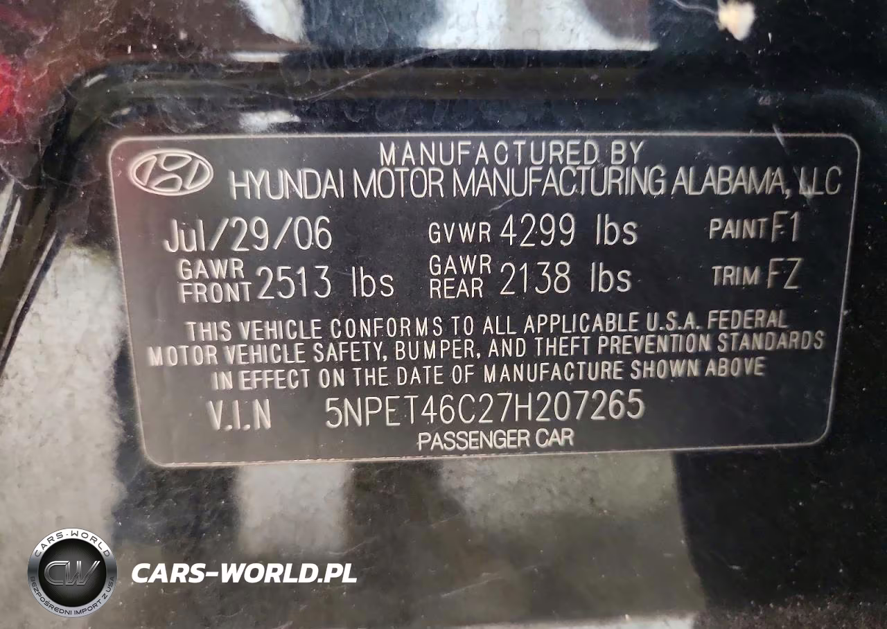 2007 Hyundai Sonata Gls VIN:5NPET46C27H207265 - 12