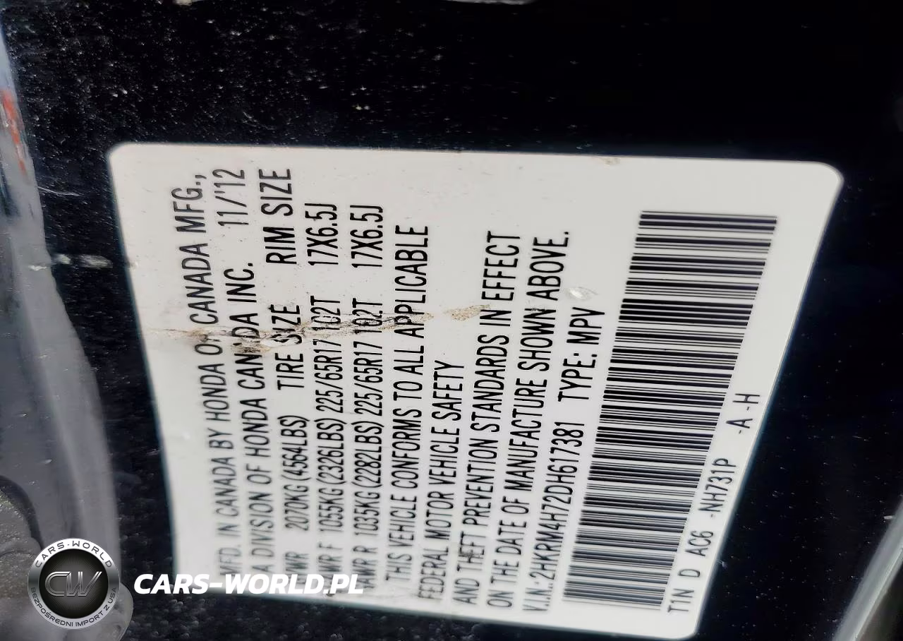 2013 Honda Cr-V Exl VIN:2HKRM4H72DH617381 - 14