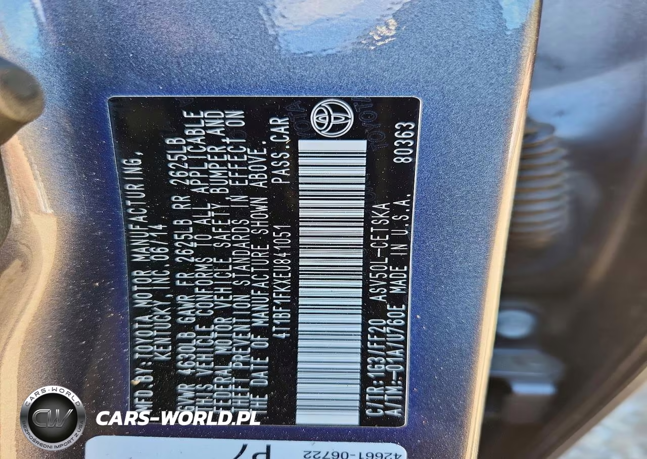 2014 Toyota Camry Se VIN:4T1BF1FKXEU841051 - 12
