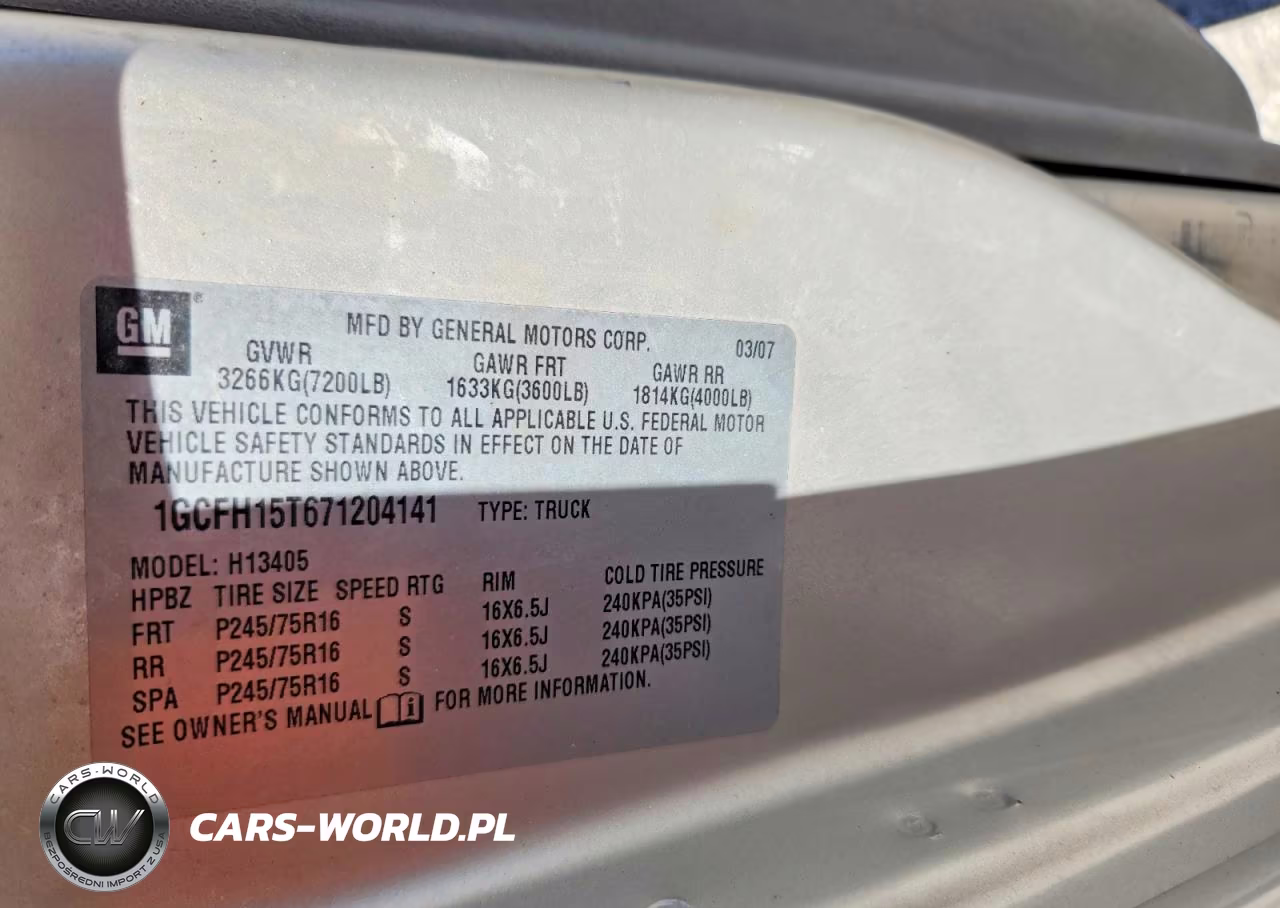 2007 Chevrolet Express G1500 VIN:1GCFH15T671204141 - 13