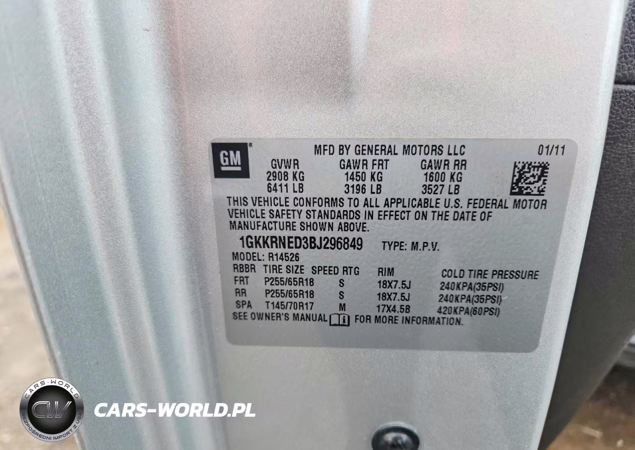 2011 GMC Acadia Sle VIN:1GKKRNED3BJ296849 - 13