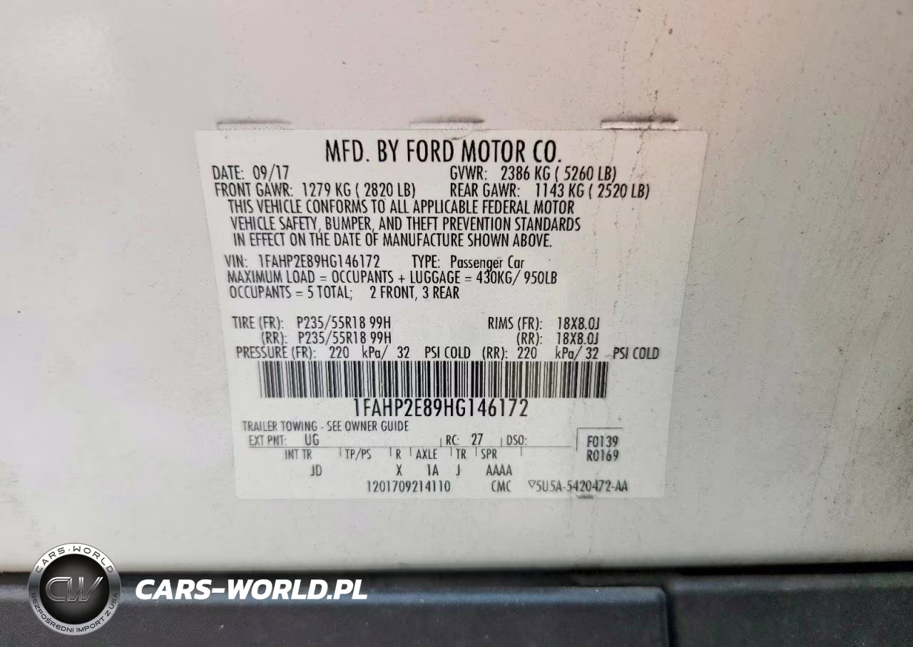 2017 Ford Taurus Sel VIN:1FAHP2E89HG146172 - 13