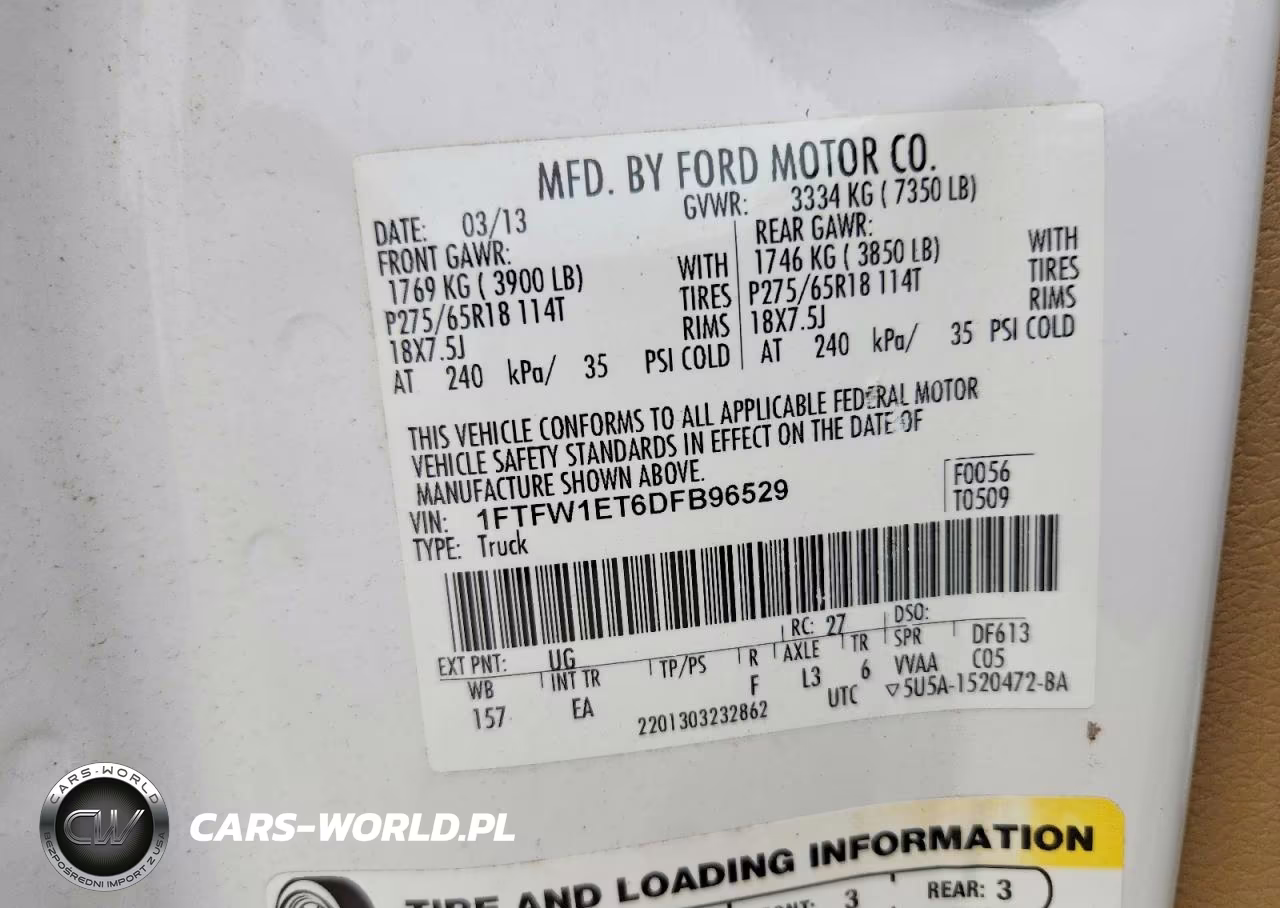 2013 Ford F150 Supercrew VIN:1FTFW1ET6DFB96529 - 13