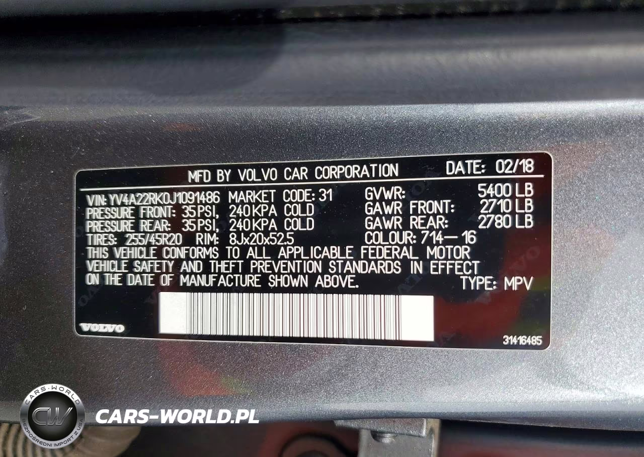 2018 Volvo Xc60 T6 Momentum VIN:YV4A22RK0J1091486 - 14