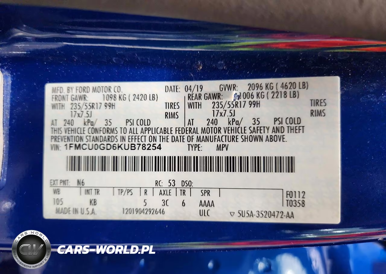 2019 Ford Escape Se VIN:1FMCU0GD6KUB78254 - 13