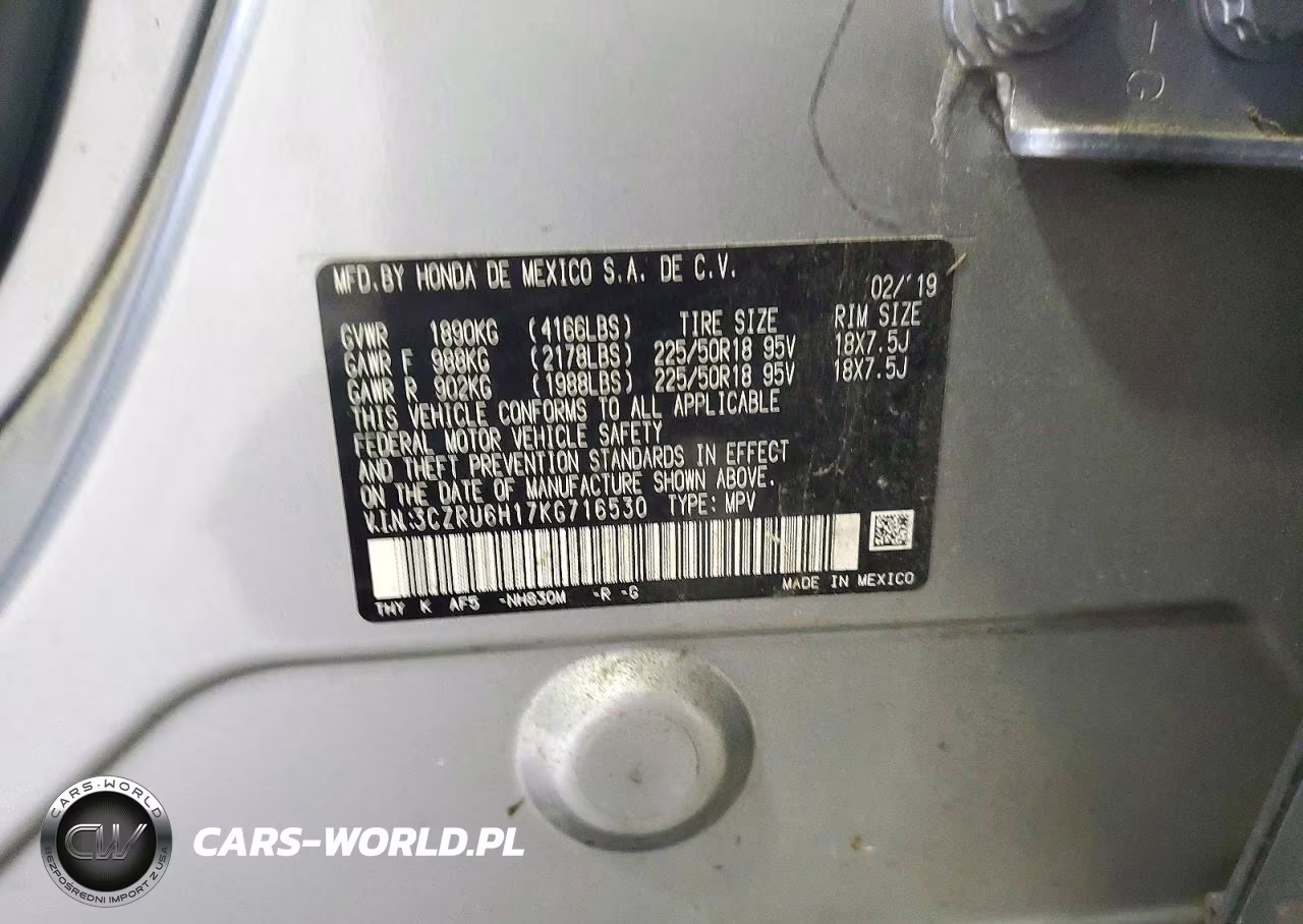 2019 Honda Hr-V Sport VIN:3CZRU6H17KG716530 - 13