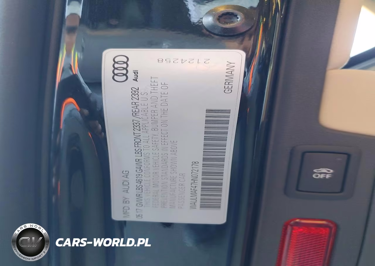 2017 Audi A4 Ultra Premium Plus VIN:WAULMAF47HN072178 - 13