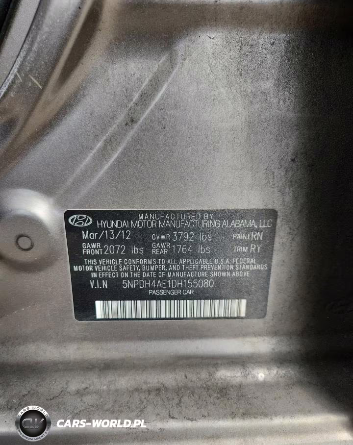 2013 Hyundai Elantra Limited VIN:5NPDH4AE1DH155080 - 12