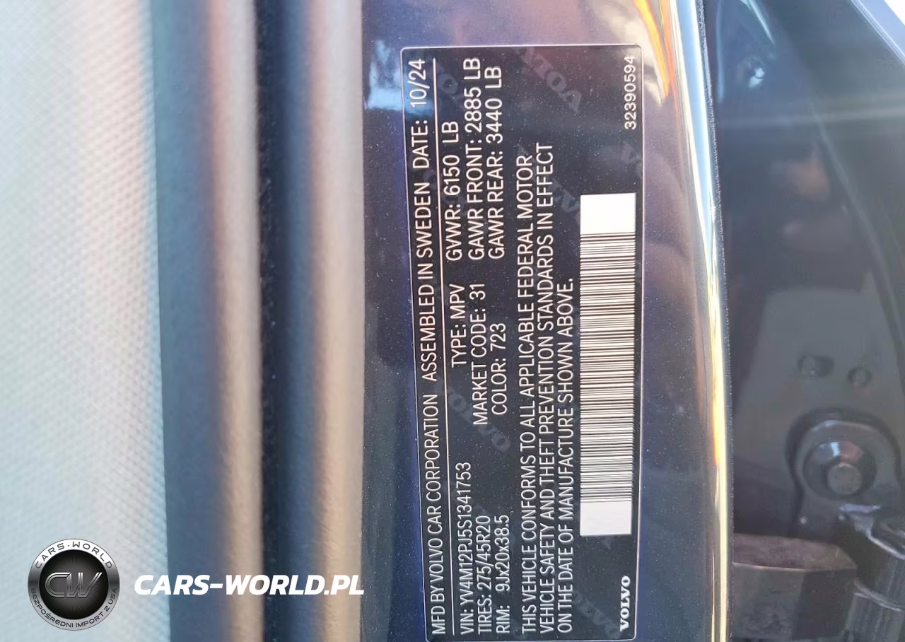 2025 Volvo Xc90 Core VIN:YV4M12PJ5S1341753 - 14