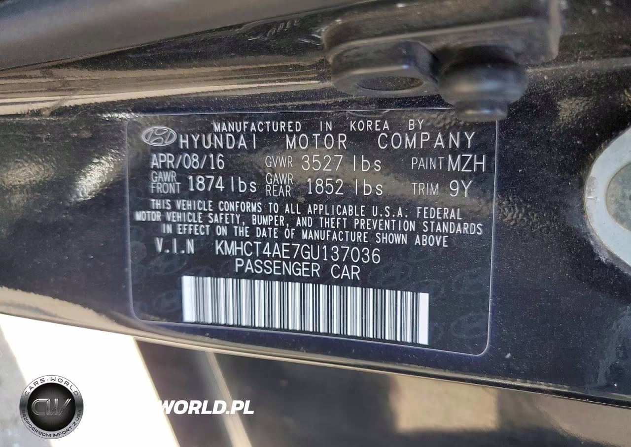 2016 Hyundai Accent Se VIN:KMHCT4AE7GU137036 - 12