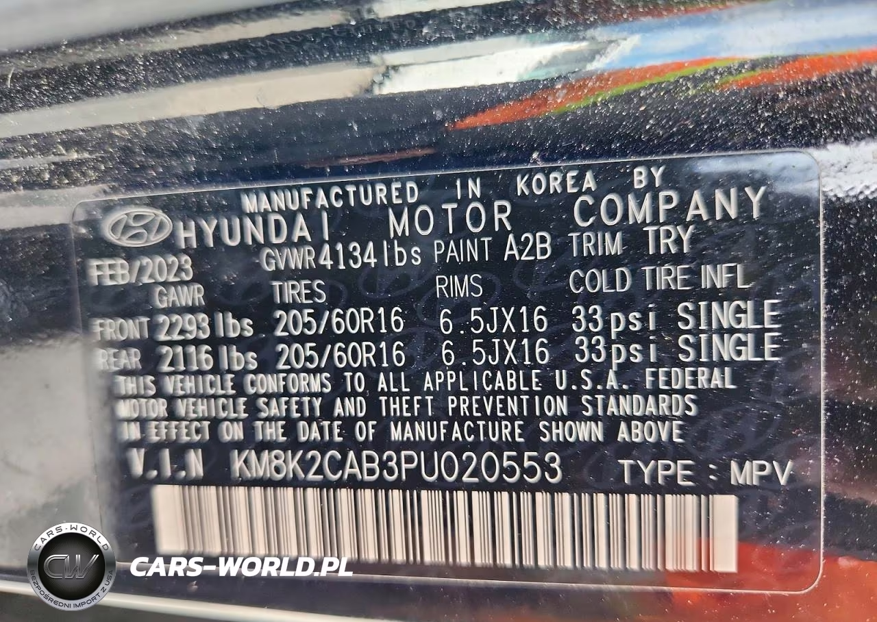 2023 Hyundai Kona Se VIN:KM8K2CAB3PU020553 - 13