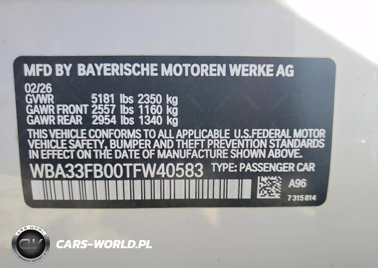 2026 BMW 430Xi Gran Coupe VIN:WBA33FB00TFW40583 - 12