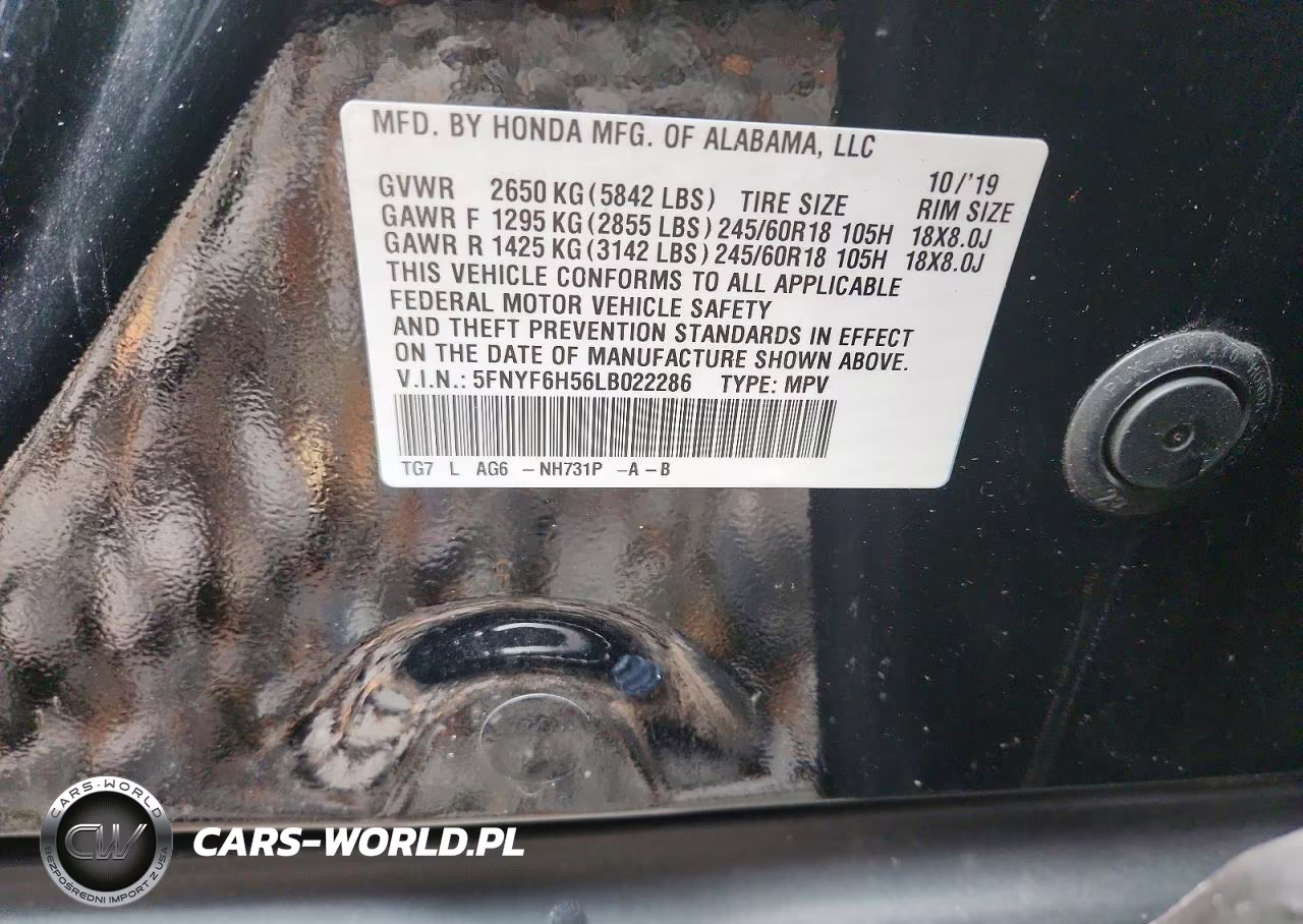 2020 Honda Pilot Exl VIN:5FNYF6H56LB022286 - 13
