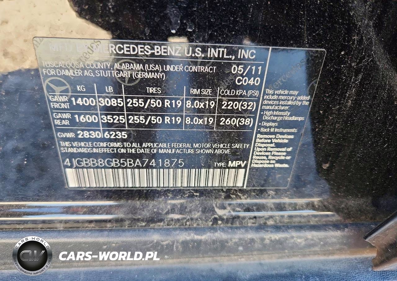 2011 Mercedes-Benz Ml 350 4Matic VIN:4JGBB8GB5BA741875 - 13