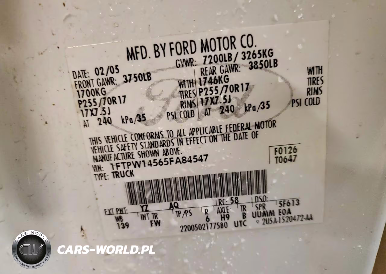 2005 Ford F150 Supercrew VIN:1FTPW14565FA84547 - 12