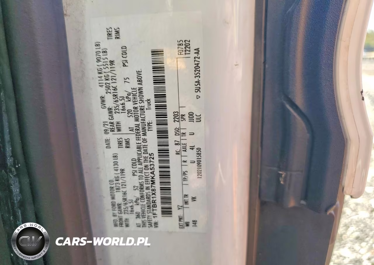 2021 Ford Transit 250 Delivery Van VIN:1FTBR1X87MKA53725 - 13