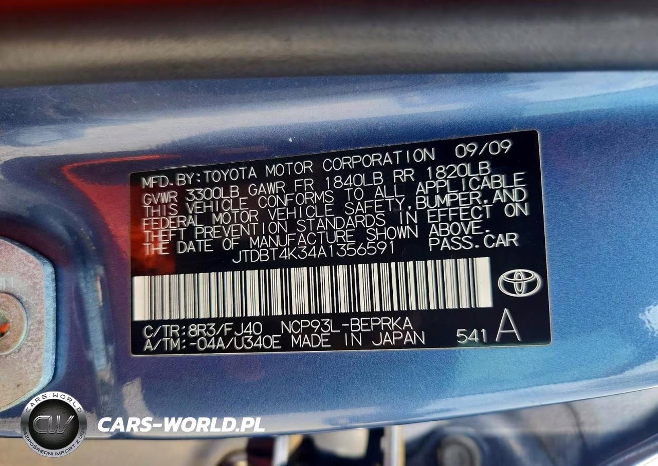 2010 Toyota Yaris Base VIN:JTDBT4K34A1356591 - 13