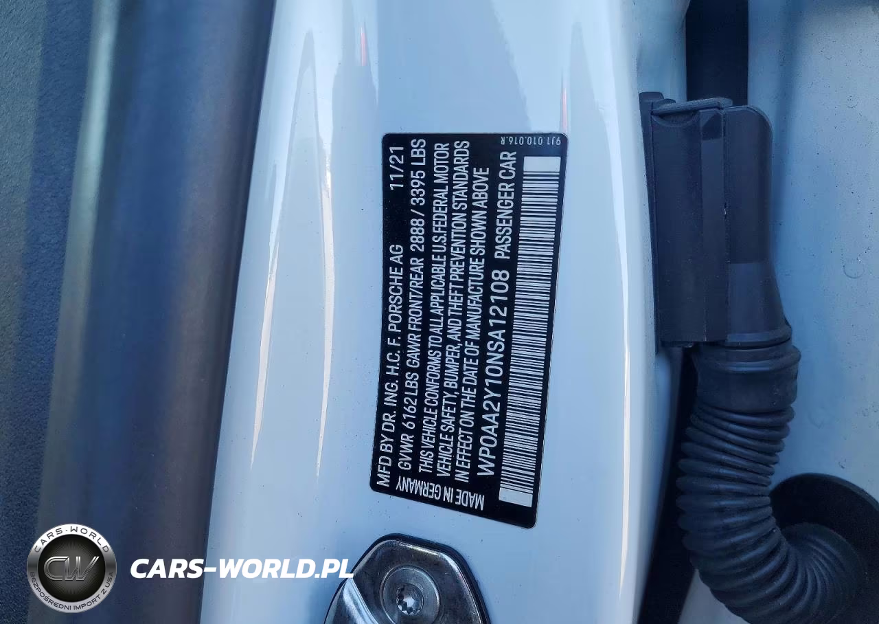 2022 Porsche Taycan VIN:WP0AA2Y10NSA12108 - 13